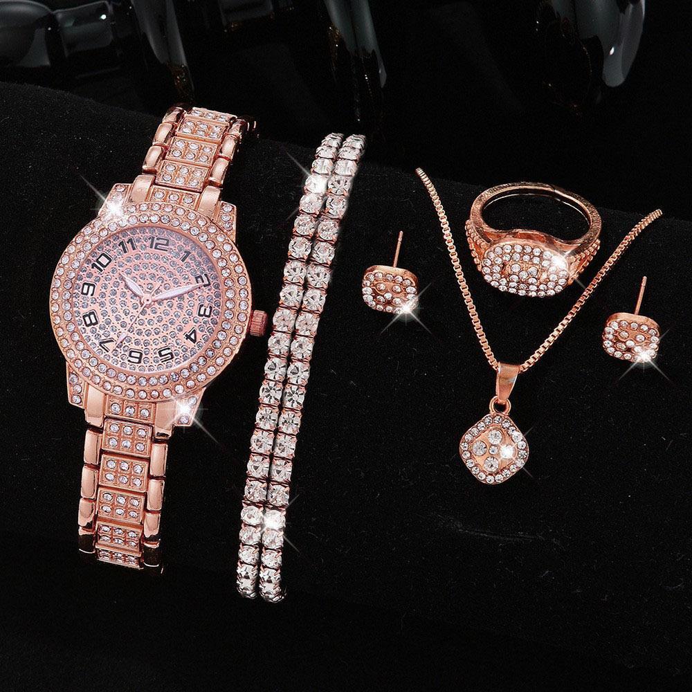 Women's Rose-Tone Gemstone Watch Set